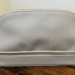 Stackers Taupe Faux Leather 2 Zipper Compartments Cosmetic Makeup Travel Bag Photo 0