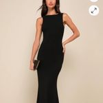 Lulus  Love In Your Eyes Mermaid Maxi Dress Black Knotted Photo 1