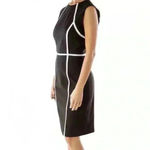 Calvin Klein  Black w/ White Piping Sheath Dress Size 2 Business Classic Neutral Photo 2
