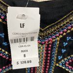 LF Native Rose black crop tiered Elsa top adjustable straps embroidered Photo 3