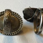 Vintage Silver Tone Turquoise Color & Stone Adjustable Rings Photo 3