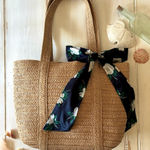 Draper James NWT Everyday Straw Tote Bag With Floral Scarf Photo 0