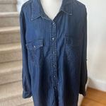 Talbots  Dark Blue Denim Long Sleeve Button Down Shirt Photo 0