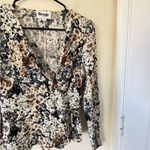 Rouje Paris Gaby Neutral Floral Wrap Blouse Brown Size 6 Photo 6
