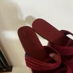 Rothy's  Womens 8.5 Sangria Red Triple Strap Flat Knit Sandals EcoFriendly Photo 2