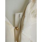 St. John Quiet Luxury Silk Ruffle Button up Blouse 10 Cream Fairy Victorian Photo 6