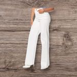 Juicy Couture Jeans Women's Size 31 Wide Leg Cuff High Rise White Lunita, NWT Photo 2