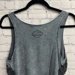 Harley Davidson Gray Black Side Lace Skull Tank Top Small Biker Moto Summer Photo 2