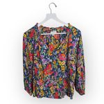 Velvet Tees Velvet Long-Sleeve Floral Bright Color Flowy lightweight Blouse Top W1904 Sz M Photo 1