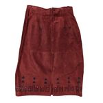 Vintage Pia Rucci Suede Beaded Embellished Maroon Skirt Suit Brown Photo 4