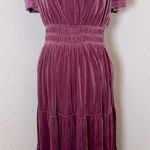 See and Be Seen Velvet Maxi Dress. NEW Size Small Purple Photo 0