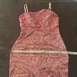 Women’s Pink Sequined Short Homecoming Party Dress Ruffle Hem CorsetBack Size 8 Photo 8