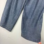 Trina Turk  Lyocell Linen Wide Leg Crop Slit Hem Pants Sz Medium Blue Chambray Photo 15