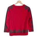 J.Crew Merino Wool Embroidery 3/4 Crewneck Sweater Red Blue Size Small Photo 1