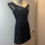Lulus *NWT*  Black Jacquard Satin Off-The-Shoulder Dress Photo 1