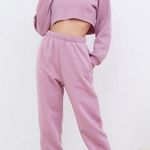 For Love & Lemons NWT Josie Cropped
Crewneck Pullover Sweatshirt in Lilac Photo 2