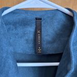 IC by Connie K Teal Blue Faux Suede Asymmetrical Hem Jacket Small Photo 1