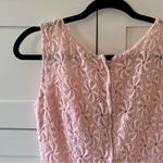 Vintage 1960s Powder Pink Floral Lace Sleeveless Sheath Midi Dress, sz. S Photo 14