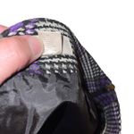 Loft  Women’s Plaid Wool Blend Mini Skirt Size 8 Purple Black & White Lined Photo 2