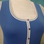 Yulan Cornflower Blue Button Front Tank Top 18 Photo 1