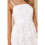 Lulus NWT  Delightful Charisma White Embroidered Sequin Mesh Midi Dress Wedding M Photo 7