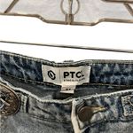 PTCL Wide Leg Jeans Western Silver Buckles Blue Denim Size 31 Casual Flare Photo 3