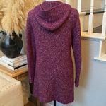 L.L.Bean Button Down Chunky Knit Cardigan Purple Sweater Wool Size Medium Photo 4