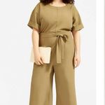 Everlane Green Triacetate Wide Leg Jumpsuit Size 8 *missing belt Photo 9