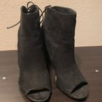 JustFab Black Peep Toe Booties Photo 0