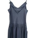 Cinq a Sept Finnley Jumpsuit‎ Cupro Satin Shadow Gray Blue Size Medium Photo 9