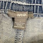 Aerie  Distressed Raw Hem Pull on Mini Light Wash Denim Shorts Size Small Photo 2