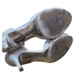 Nina New York Holo iridescent Open Toe Heels Size 8M Evening Pump Formal Silver Photo 5