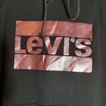 Levi's Y2K Women Black Hoodie Sweatshirt Size Medium Long Sleeve Casual Pullover Photo 3