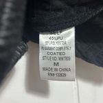 Vestique ‎ Black Puff Sleeve faux leather cropped smock Blouse medium Photo 2