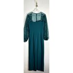JS Collections  Kim Sequin Long Sleeve Column Gown in Teal Size US 6 Photo 7