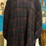 Theory Women's Plaid Poncho Size S Black Red Photo 0