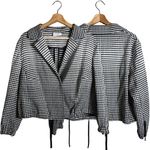 Akris Punto Polka Dot Blazer Jacket Women's 16 Black White Cropped Designer Chic Photo 1