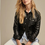 Lucky Brand Leather Trucker Jacket size XS Photo 0