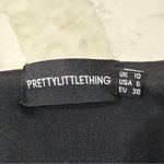 Pretty Little Thing  Bell Sleeve Lace Romper Plunge Neckline Women’s 6 Black Sexy Photo 5