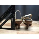 Tory Burch Kailey Bow Kitten Heels Women's 7 Tan Leather Open Toe Slingback Photo 2