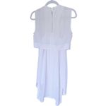 Helmut Lang  Quiet Luxury Tiered Sheer Blouson Dress 0 White Bridal Minimal Clean Photo 2
