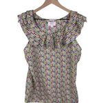 Liberty of London for Target Ruffle Top Ditsy Floral Print Size Large Retro 2009 Pink Photo 0