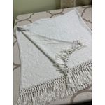 Lilly Pulitzer  Florenna wrap poncho sweater, silver  fringe, size one size Photo 12