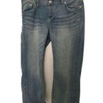 Wallflower Women's Juniors Blue Capri Jeans Zip Button Size 9 Photo 0