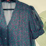 Forever 21 Floral Shear/See-Through Dressy Babydoll Tunic Blouse | Size: M Photo 2