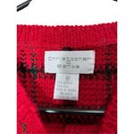 Christopher & Banks Vintage Christopher Banks Wool Blend Sweater‎ Cardigan Red Green Plaid M Photo 3
