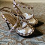 Valentino Garavani Rockstud Caged 100mm Slingback Pumps Size 37 Black and Nude Photo 3