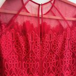 Maggy London  Red Lace Midi Dress Photo 4