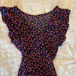 Naked Zebra EUC  Patterned Ruffled Cap Sleeve Blouse Photo 4