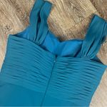 Prom Bridesmaids Dress Women L Blue Twist Sweetheart Fit Flare Lined Sleeveless Size L Photo 4